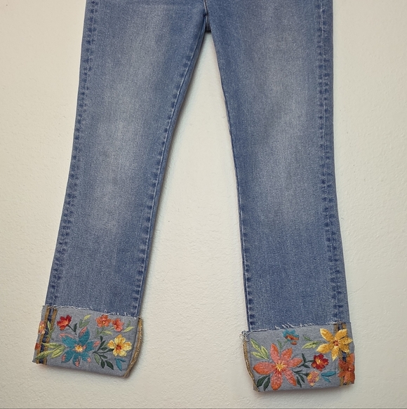 DRIFTWOOD Colette Floral Cropped Jean Mid Rise Boho Size 27 - Picture 5 of 15